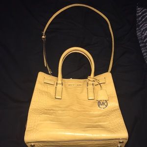 Yellow Leather Michael Kors Tote Bag